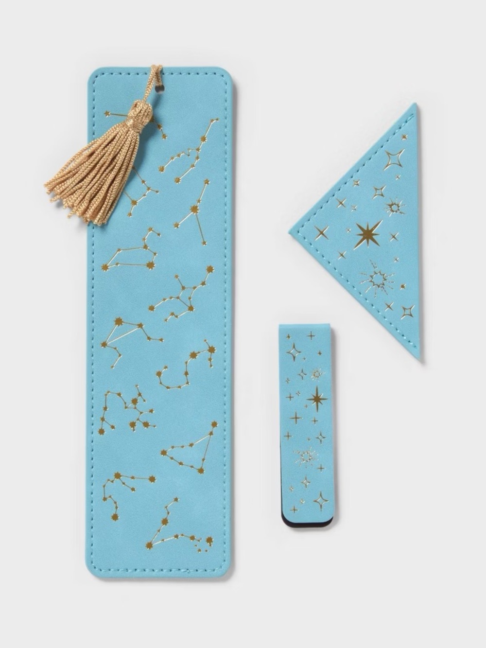 Spritz Blue 3 Piece Constellation Bookmark Set with Gold Tassel